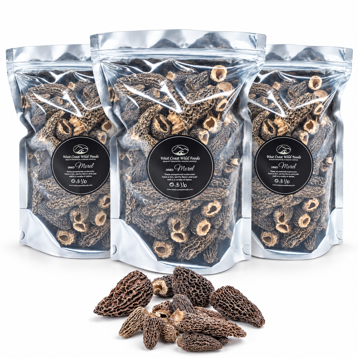 North American Cultivated Dried Morel Mushrooms, Grade A Morchella, Gourmet Mushrooms for Steak, Risotto & Pasta