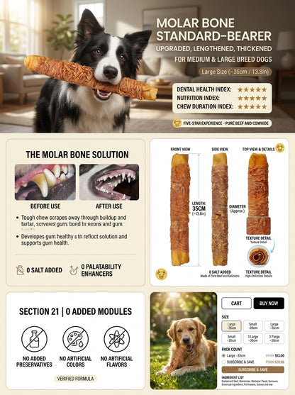 Premium Beef-Wrapped Cowhide Dog Chew – 100% Real Beef
