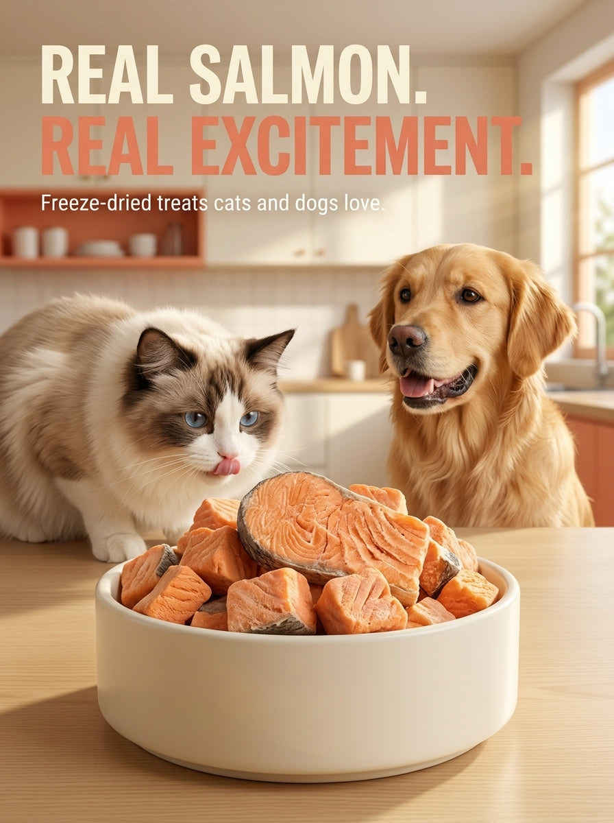 Freeze-Dried Salmon Treats for Cats & Dogs