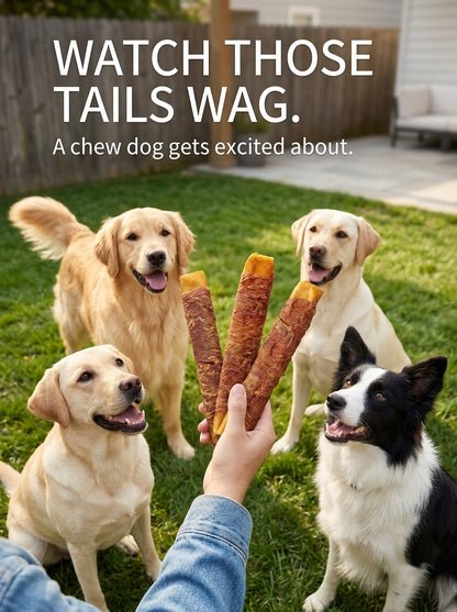 Premium Beef-Wrapped Cowhide Dog Chew – 100% Real Beef