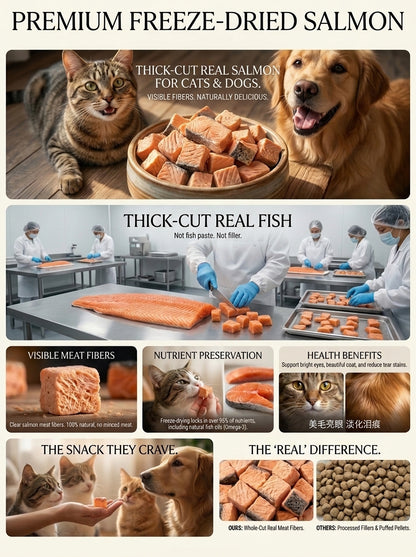 Freeze-Dried Salmon Treats for Cats & Dogs