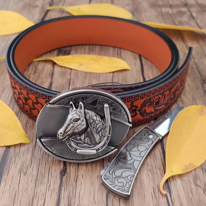 50% OFF 🔥 Punk Fashion Genuine Leather Belt – Knife Buckle Design